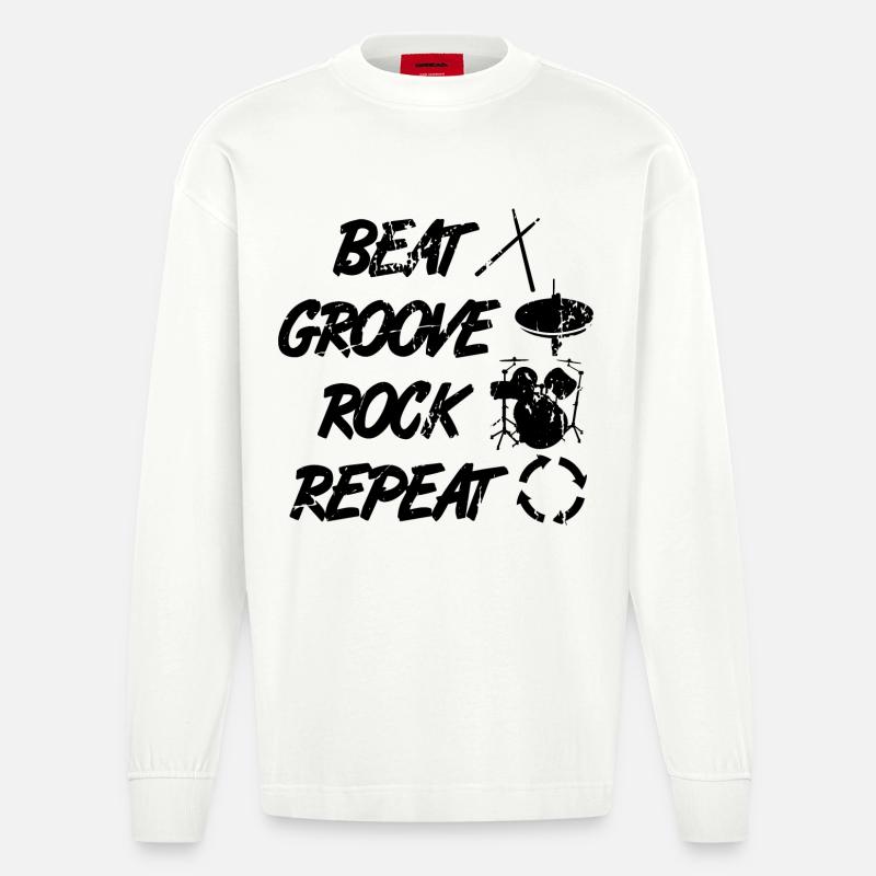 Percussion Techniques - Manches longues bio épais oversize fabriqué en UE - OFF WHITE