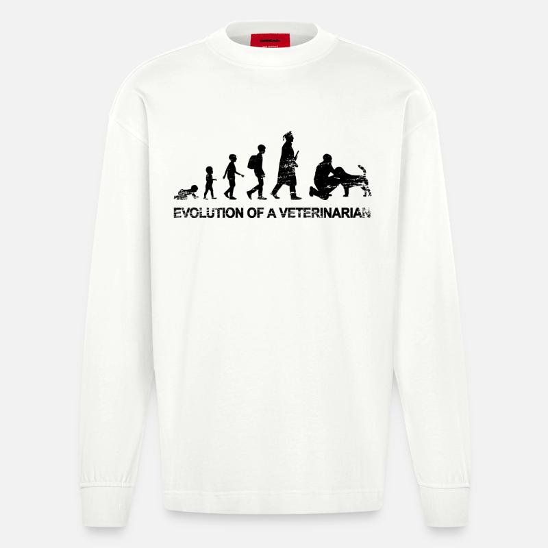 Évolution d’un vétérinaire - Manches longues bio épais oversize fabriqué en UE - OFF WHITE
