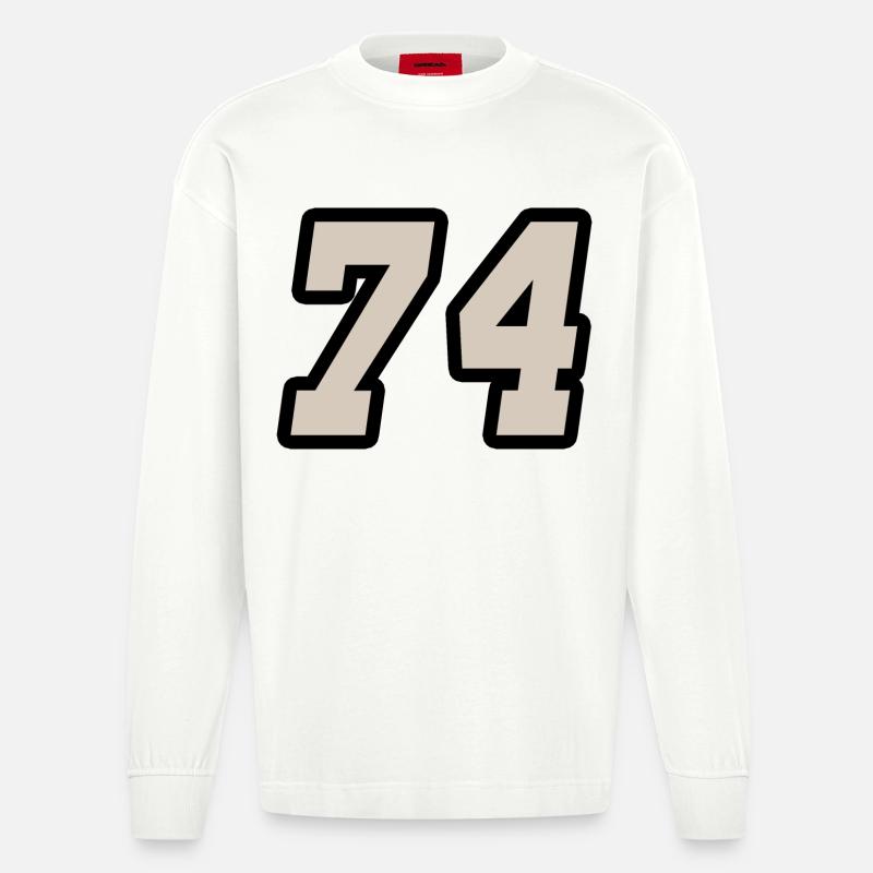 Nummer vierundsiebzig 74 - Heavyweight Oversized Organic Langarmshirt Made in EU - OFF WHITE