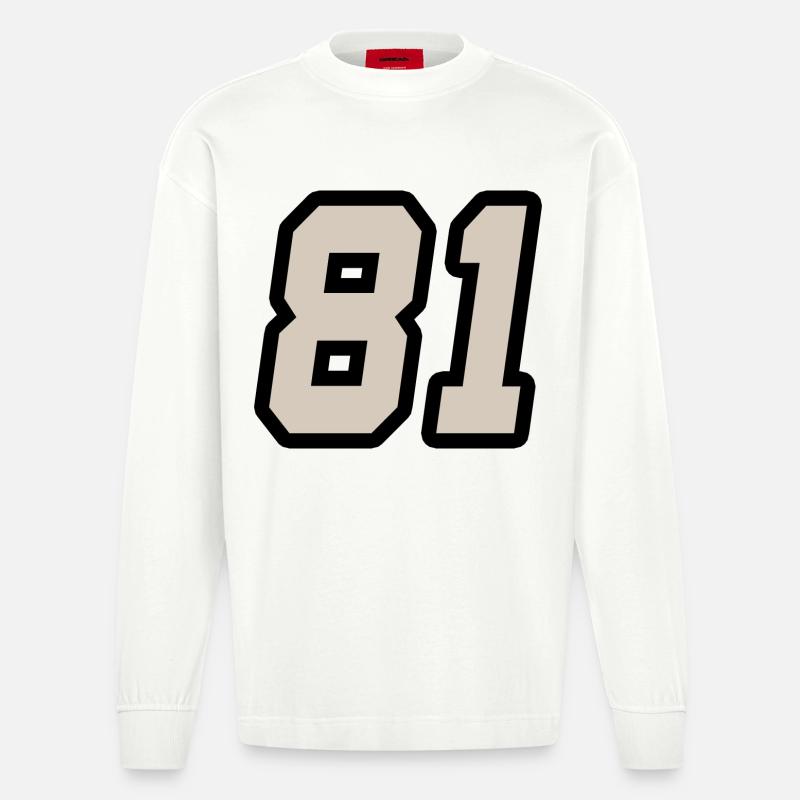 Nummer einundachtzig 81 - Heavyweight Oversized Organic Langarmshirt Made in EU - OFF WHITE