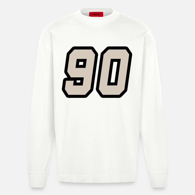 Nummer neunzig 90 - Heavyweight Oversized Organic Langarmshirt Made in EU - OFF WHITE