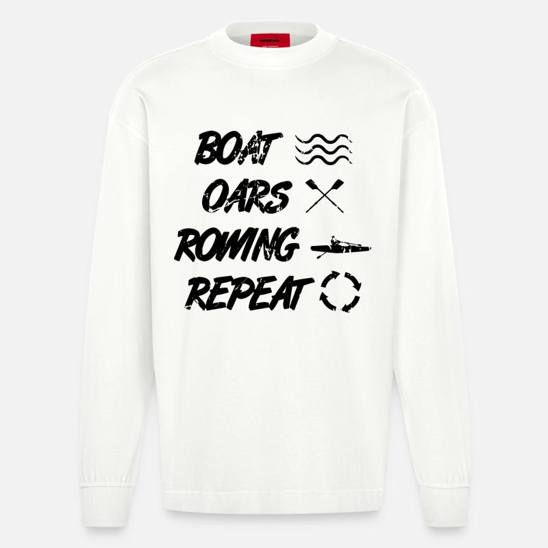 Ruderer Spruch - Heavyweight Oversized Organic Langarmshirt Made in EU - OFF WHITE