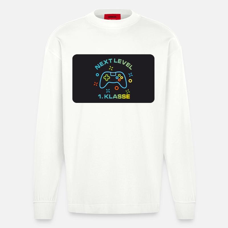Spielecontroller - Next Level 1. Klasse - Heavyweight Oversized Organic Langarmshirt Made in EU - OFF WHITE