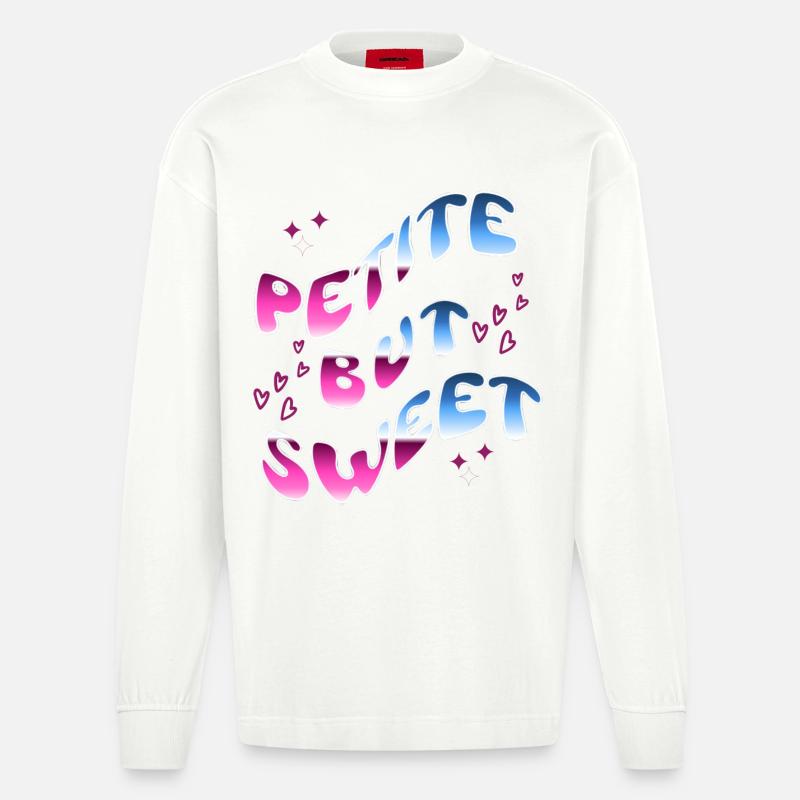 Petite but Sweet - Text Tee - Heavyweight Oversized Organic Langarmshirt Made in EU - OFF WHITE