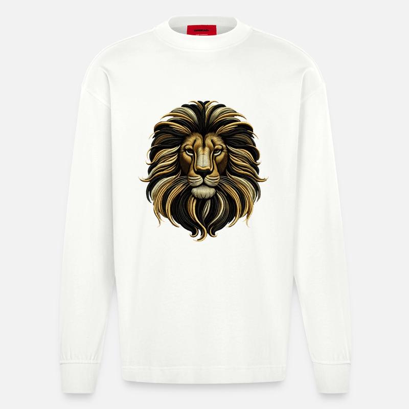 Emblème Élégance Entrelacée - Manches longues bio épais oversize fabriqué en UE - OFF WHITE