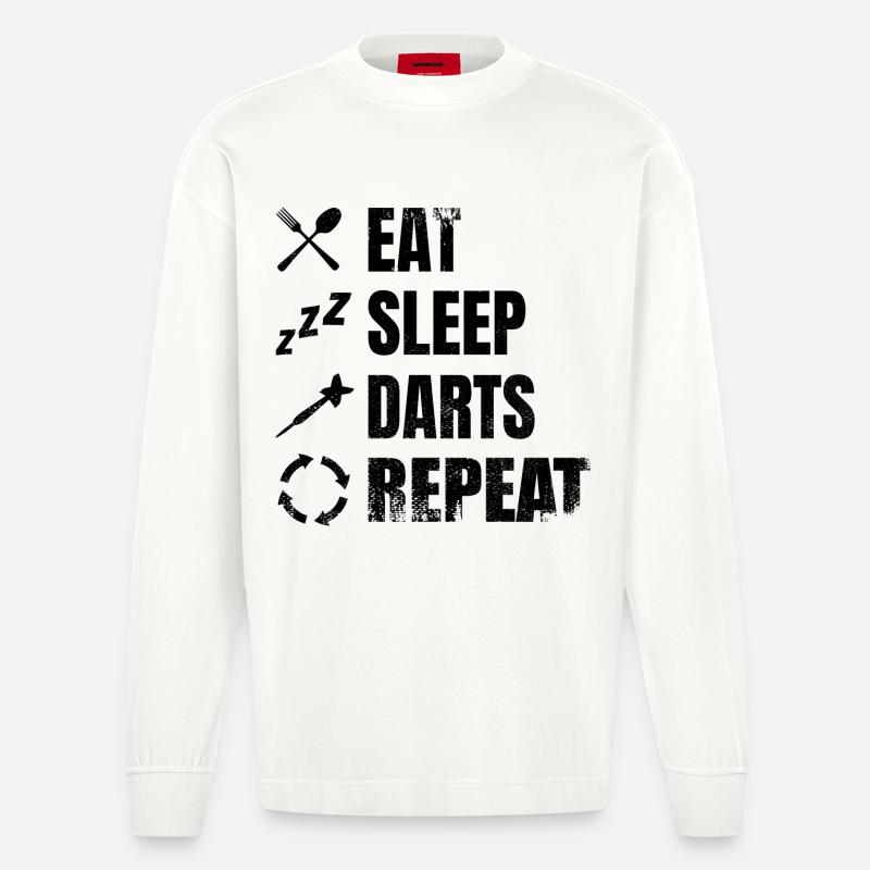Dart Täglicher Zeitplan - Heavyweight Oversized Organic Langarmshirt Made in EU - OFF WHITE