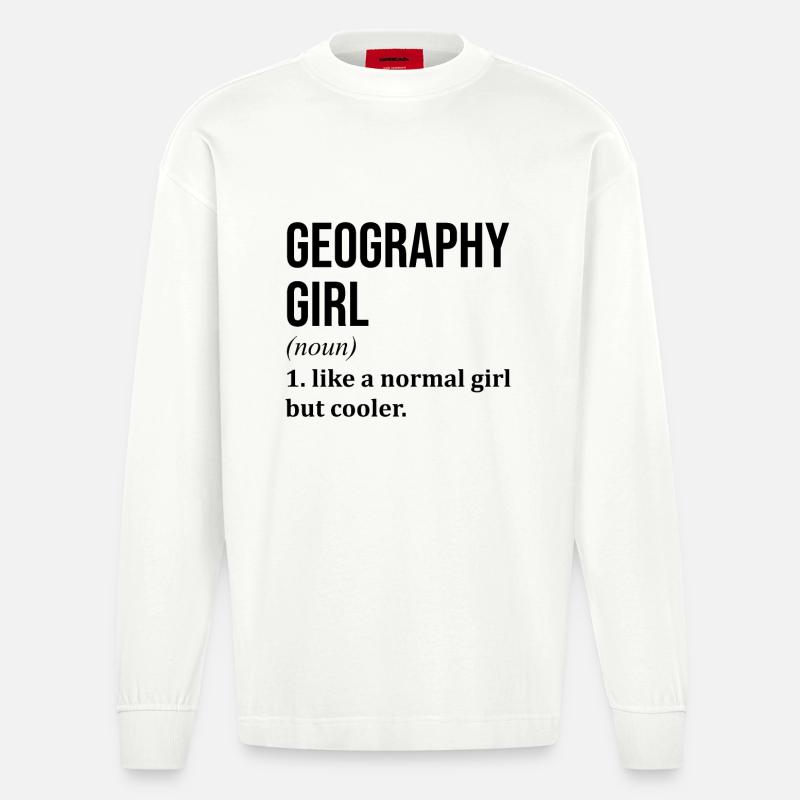 Geography - Heavyweight Oversized Organic Longsleeve Shirt Made in EU - OFF WHITE