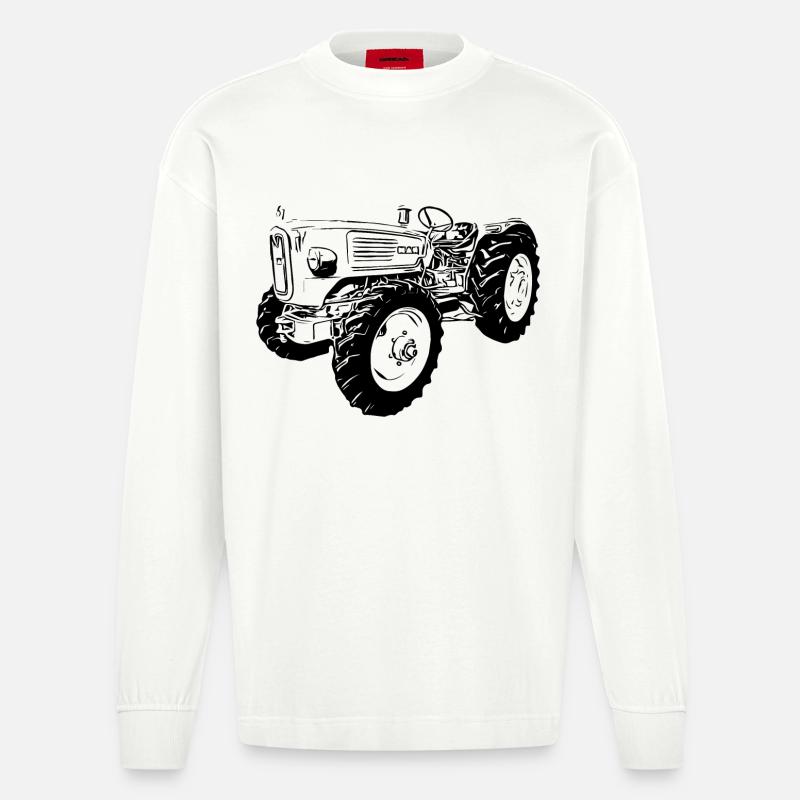 Ackerdiesel Allrad Traktor 4N2 - Heavyweight Oversized Organic Langarmshirt Made in EU - OFF WHITE