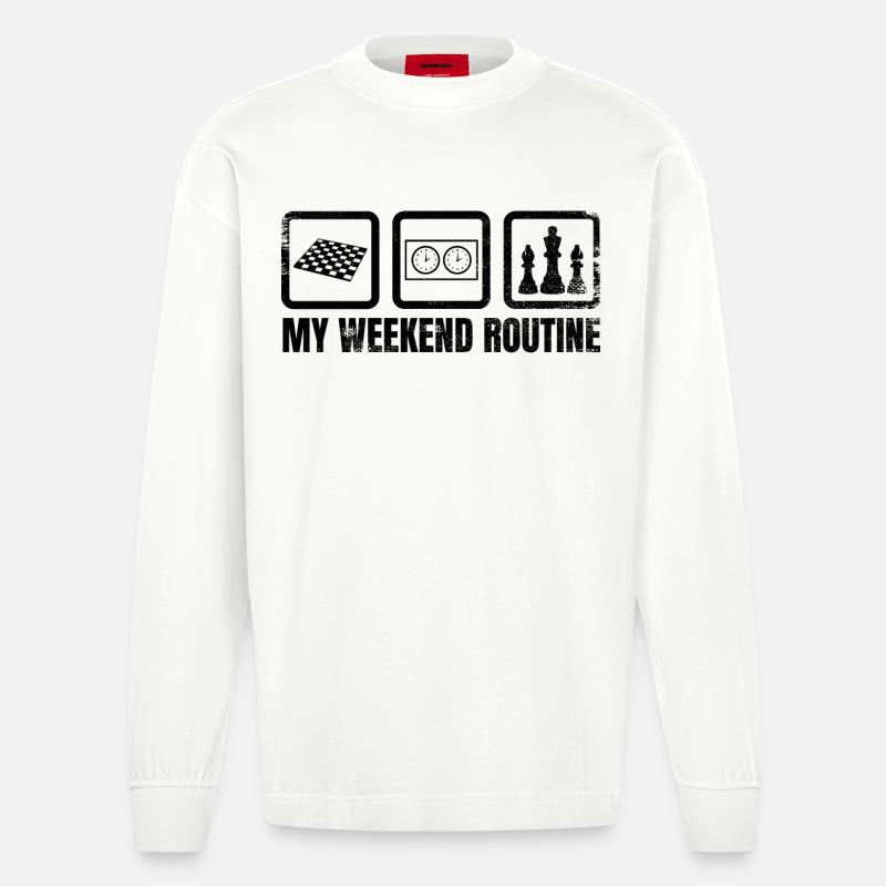 Ma routine du week-end - Manches longues bio épais oversize fabriqué en UE - OFF WHITE