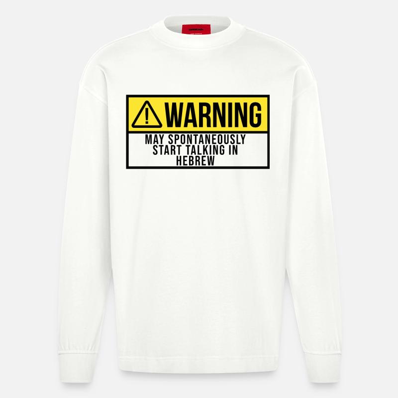 Hebräisch - Heavyweight Oversized Organic Langarmshirt Made in EU - OFF WHITE