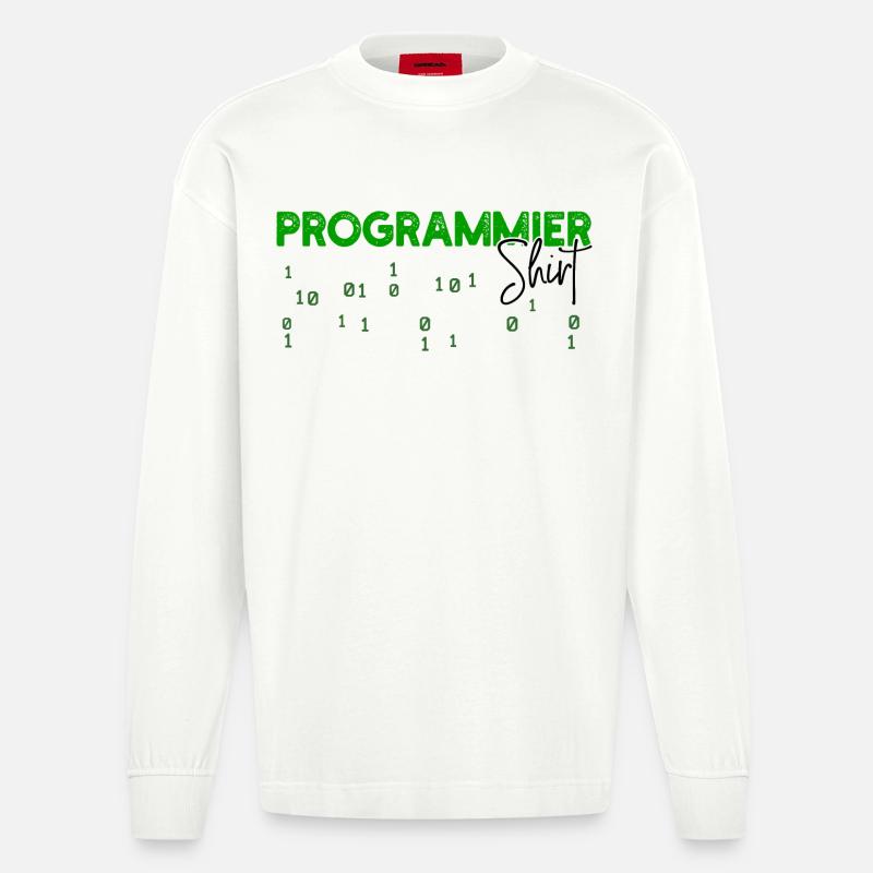 Programmeur Développeur Code Statement Scripting - Manches longues bio épais oversize fabriqué en UE - OFF WHITE