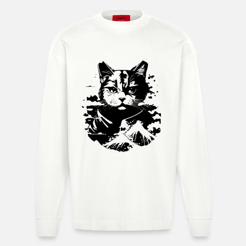 Look d’anime de chat - Manches longues bio épais oversize fabriqué en UE - OFF WHITE