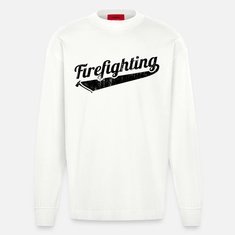 Brandbekämpfung - Heavyweight Oversized Organic Langarmshirt Made in EU - OFF WHITE