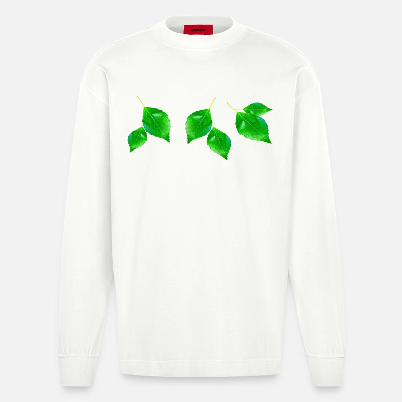 BIRKE || - Heavyweight Oversized Organic Langarmshirt Made in EU - OFF WHITE