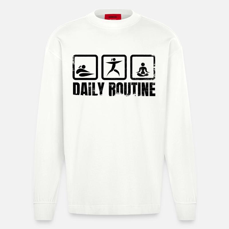 Yogi Daily Routine - Heavyweight Oversized Organic Langarmshirt Made in EU - OFF WHITE