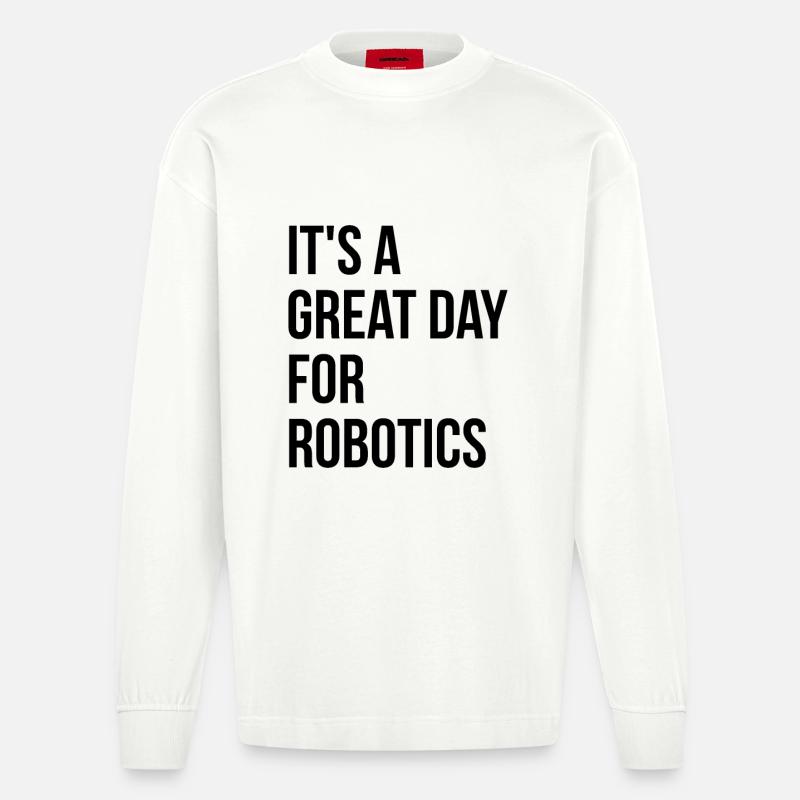 Robotertechnik - Heavyweight Oversized Organic Langarmshirt Made in EU - OFF WHITE