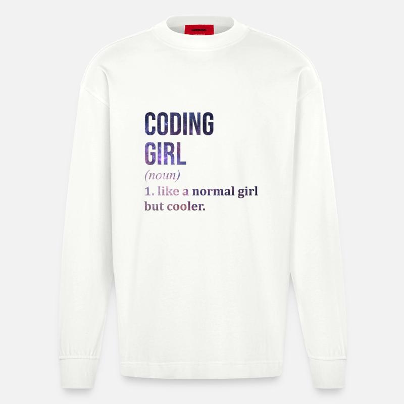 Coding - Heavyweight Oversized Organic Longsleeve Shirt Made in EU - OFF WHITE