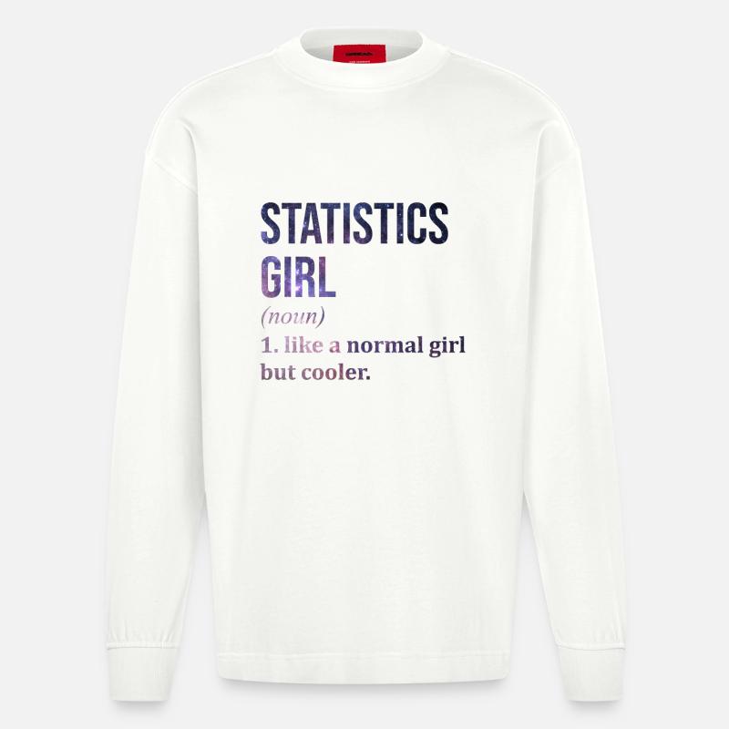 statistica - Maglia a maniche lunghe ecologica oversize Heavyweight Made in UE - OFF WHITE