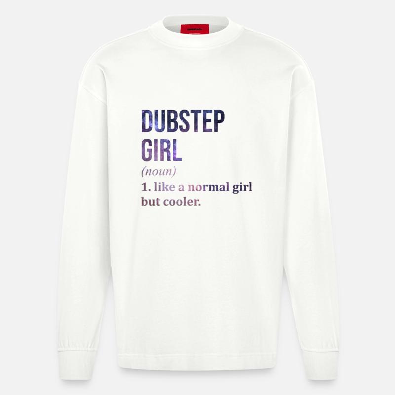 Dubstep Dubstep Dubstep - Heavyweight Oversized Organic Langarmshirt Made in EU - OFF WHITE