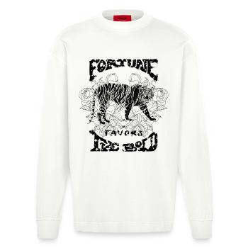 FORTUNE FAVORS THE BOLD - Heavyweight Oversized Organic Longsleeve Shirt Made in EU - OFF WHITE - Front