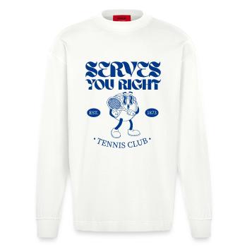 Serves You Right Tennis - Heavyweight Oversized Organic Langarmshirt Made in EU - OFF WHITE - Vorne