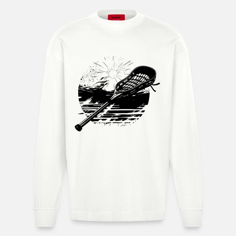 Lacrosseschläger - Heavyweight Oversized Organic Langarmshirt Made in EU - OFF WHITE