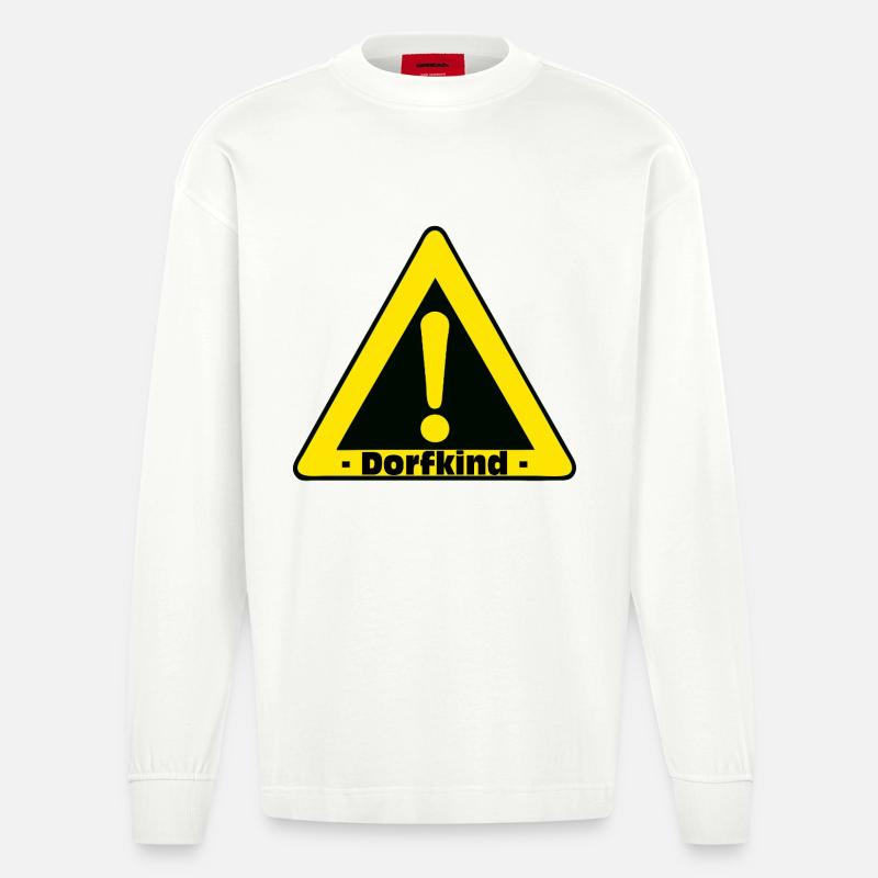 Dorfkind (25) - Heavyweight Oversized Organic Langarmshirt Made in EU - OFF WHITE