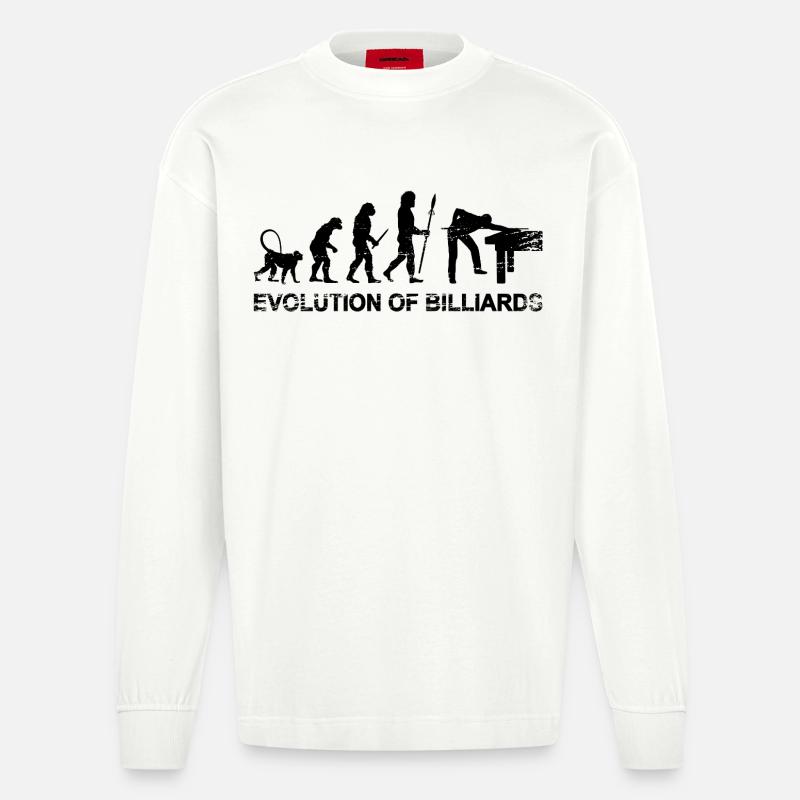 Billard Evolution - Heavyweight Oversized Organic Langarmshirt Made in EU - OFF WHITE