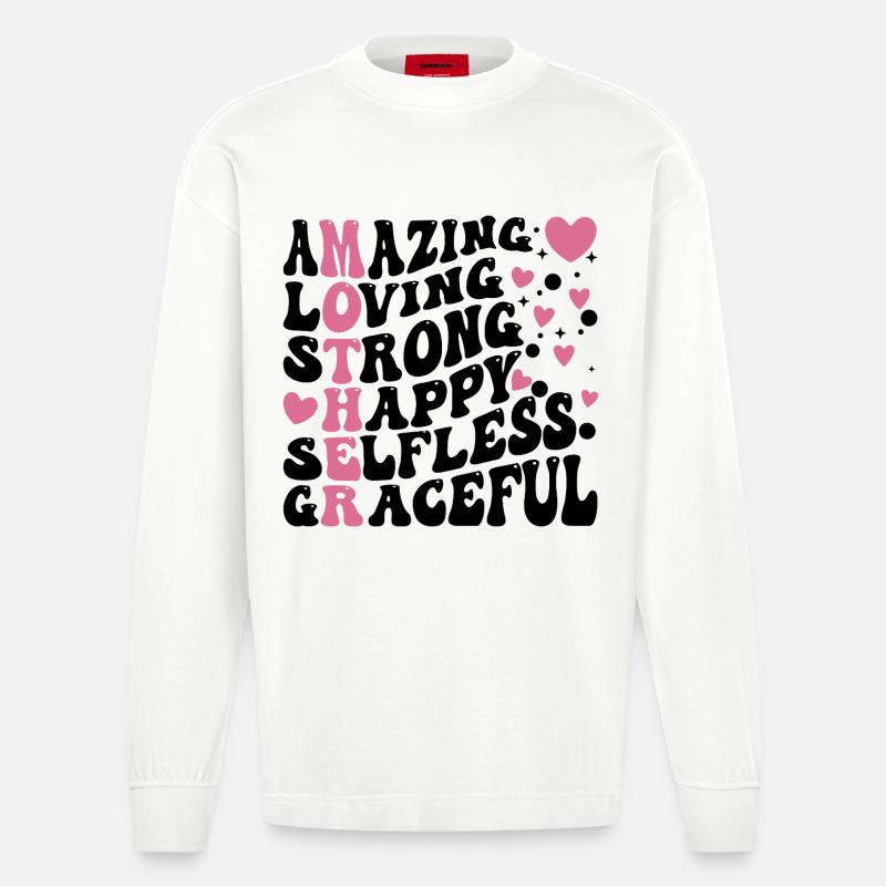 Die beste Mutter aller Zeiten - Heavyweight Oversized Organic Langarmshirt Made in EU - OFF WHITE