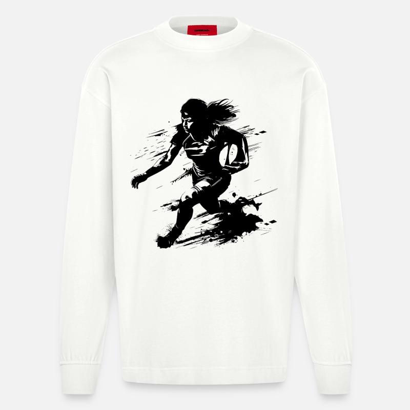Rugby Player - Heavyweight Oversized Organic Longsleeve Shirt Made in EU - OFF WHITE