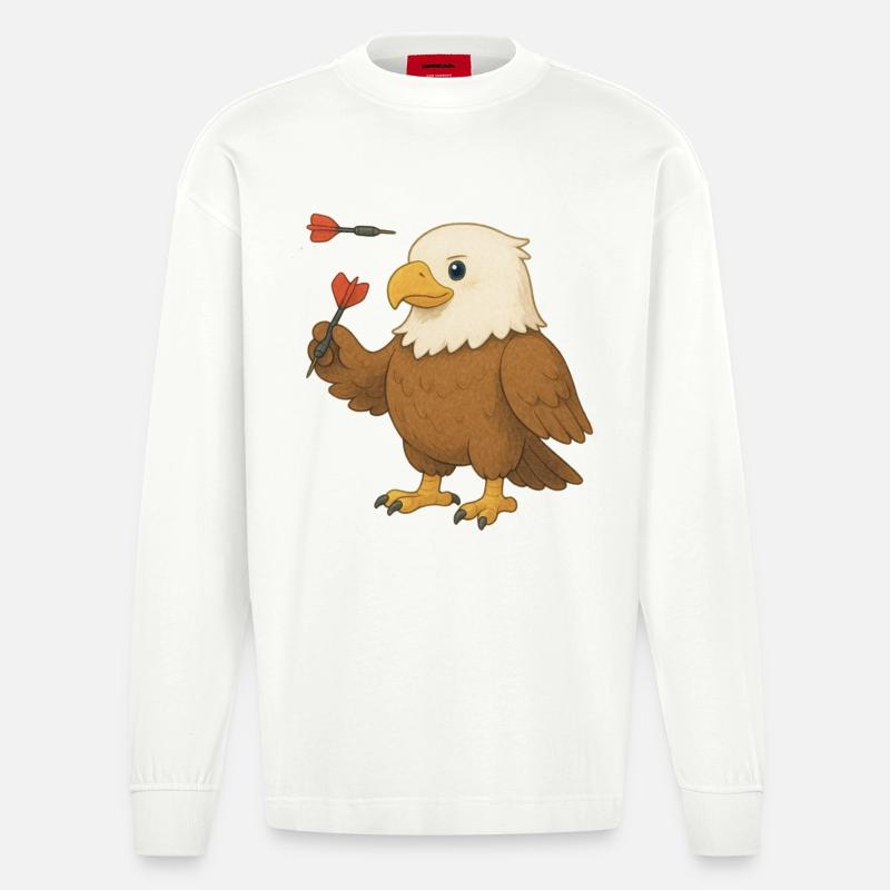 Aigle avec fléchettes - Manches longues bio épais oversize fabriqué en UE - OFF WHITE