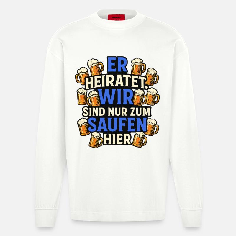 Enterrement de vie de garçon - Manches longues bio épais oversize fabriqué en UE - OFF WHITE