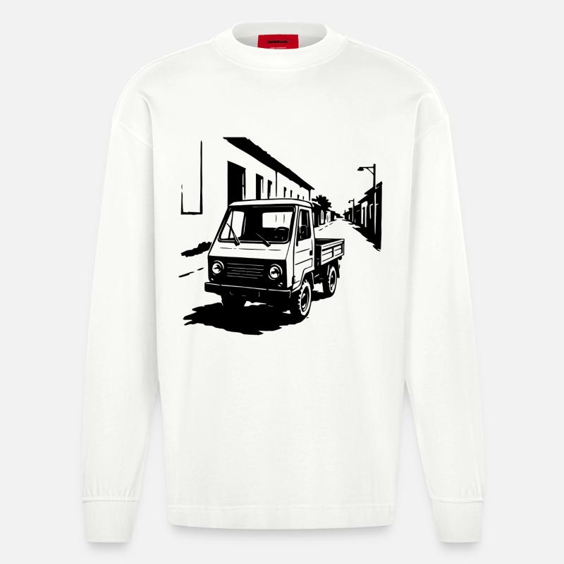 Multifunktionskraft Retro - Heavyweight Oversized Organic Langarmshirt Made in EU - OFF WHITE