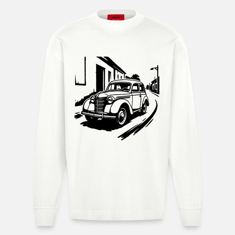 Straßenklassiker 401 - Heavyweight Oversized Organic Langarmshirt Made in EU - OFF WHITE