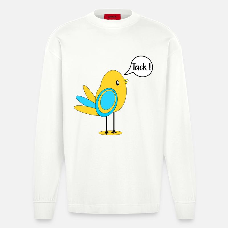 SCHWEDISCH DANKE SCHWEDEN - Heavyweight Oversized Organic Langarmshirt Made in EU - OFF WHITE