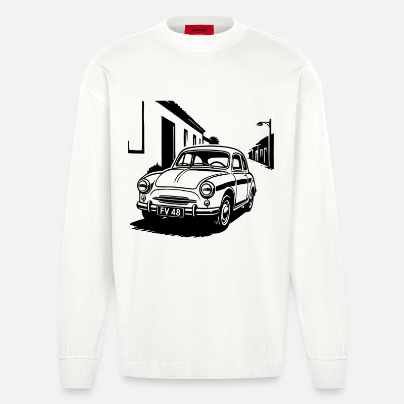 Alpenblech mit Herz - Heavyweight Oversized Organic Langarmshirt Made in EU - OFF WHITE