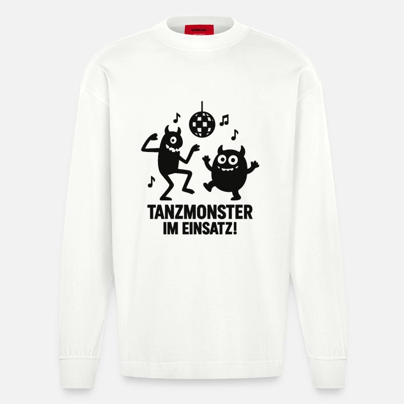 Tanzmonster Einsatz Disco - Heavyweight Oversized Organic Langarmshirt Made in EU - OFF WHITE