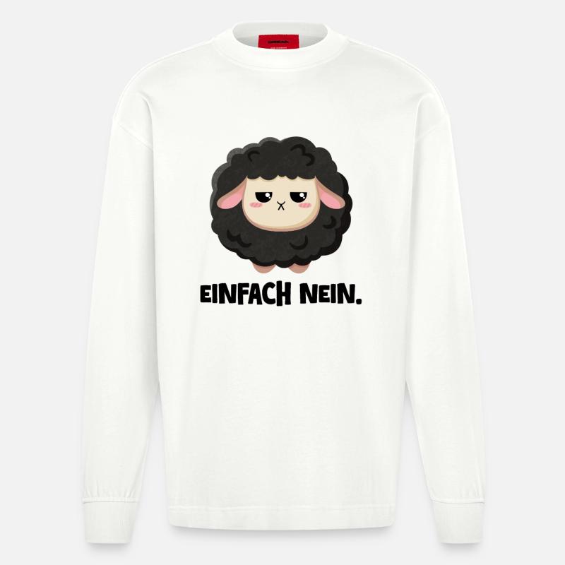 Grumpy Schaf Einfach nein - Heavyweight Oversized Organic Langarmshirt Made in EU - OFF WHITE