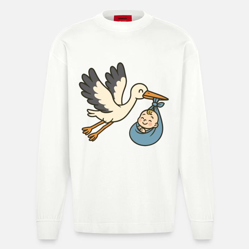 Peaceful Arrival - Heavyweight Oversized Organic Langarmshirt Made in EU - OFF WHITE