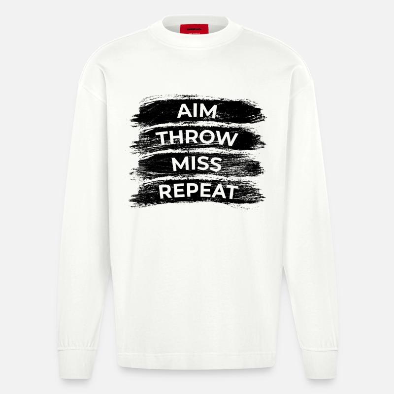 Darts Routine - Heavyweight Oversized Organic Langarmshirt Made in EU - OFF WHITE