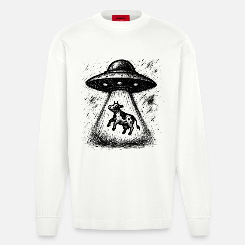 Möge die Milch mit dir sein - Heavyweight Oversized Organic Langarmshirt Made in EU - OFF WHITE