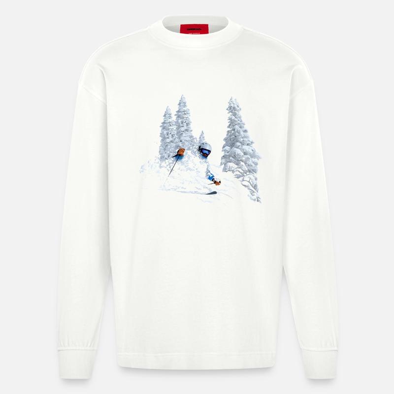 Ski - Heavyweight Oversized Organic Langarmshirt Made in EU - OFF WHITE