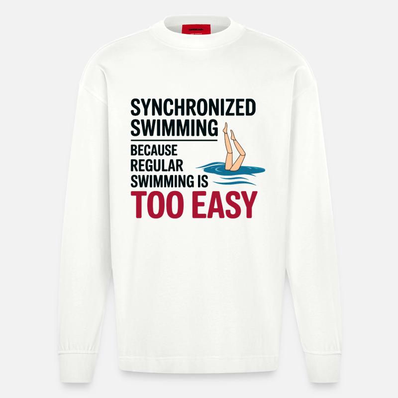 Synchronschwimmen Motivation - Heavyweight Oversized Organic Langarmshirt Made in EU - OFF WHITE