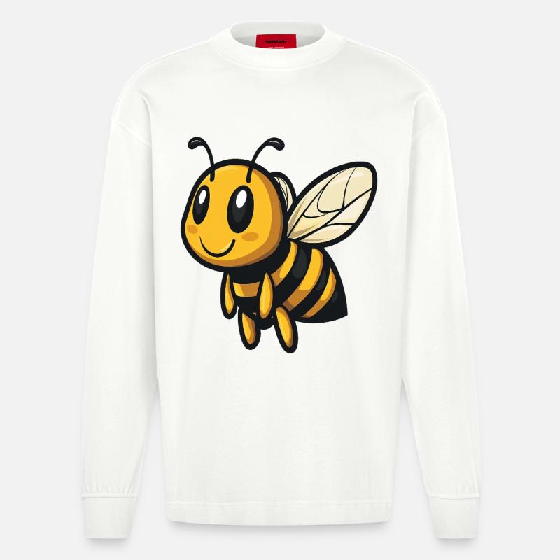 süße fleißige Honigbiene :) - Heavyweight Oversized Organic Langarmshirt Made in EU - OFF WHITE