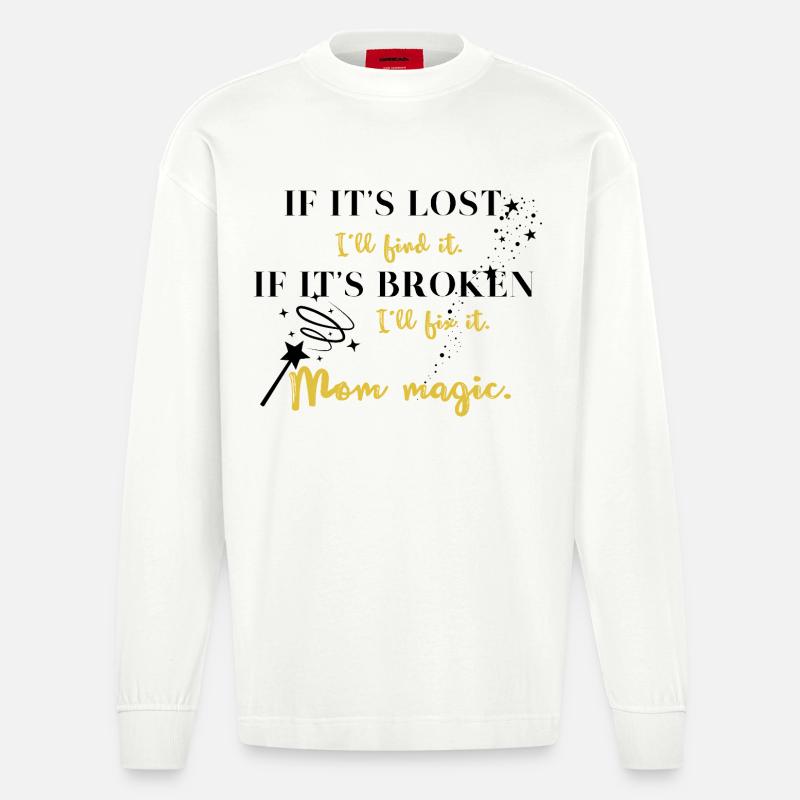 Jede Mutter hat Magie! - Heavyweight Oversized Organic Langarmshirt Made in EU - OFF WHITE