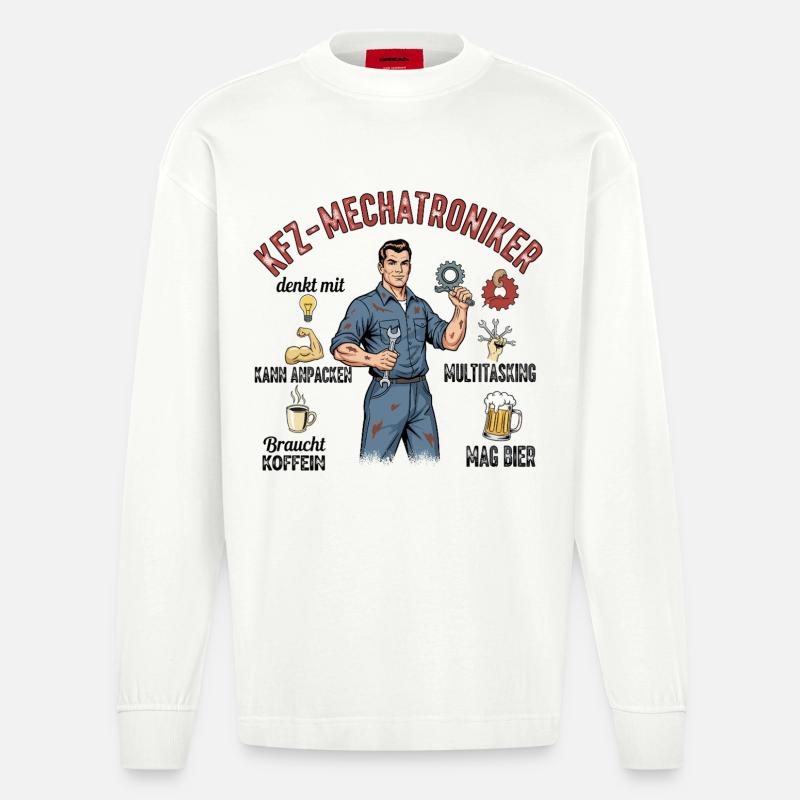 Der Kfz-Mechatroniker - Heavyweight Oversized Organic Langarmshirt Made in EU - OFF WHITE