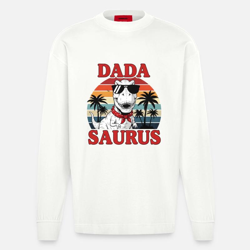 Tyrannosaurus Rex DADA SAURUS Cool - Heavyweight Oversized Organic Langarmshirt Made in EU - OFF WHITE