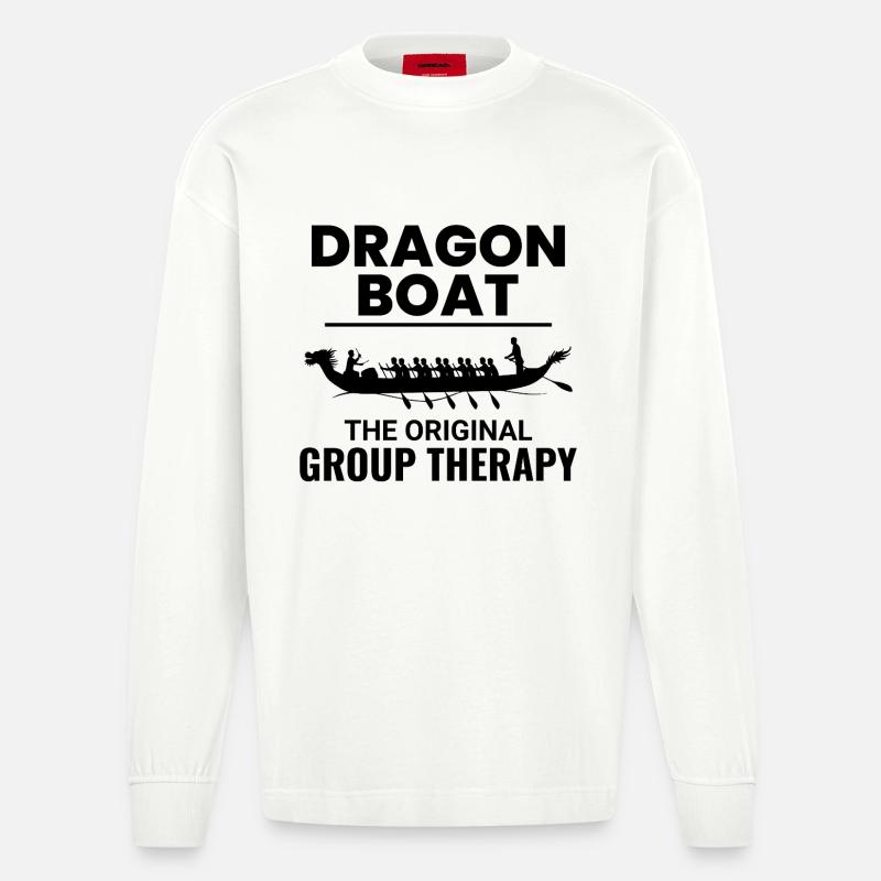 Équipage de course de bateaux-dragons - Manches longues bio épais oversize fabriqué en UE - OFF WHITE