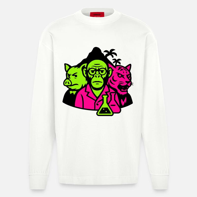 Île étrange - Manches longues bio épais oversize fabriqué en UE - OFF WHITE