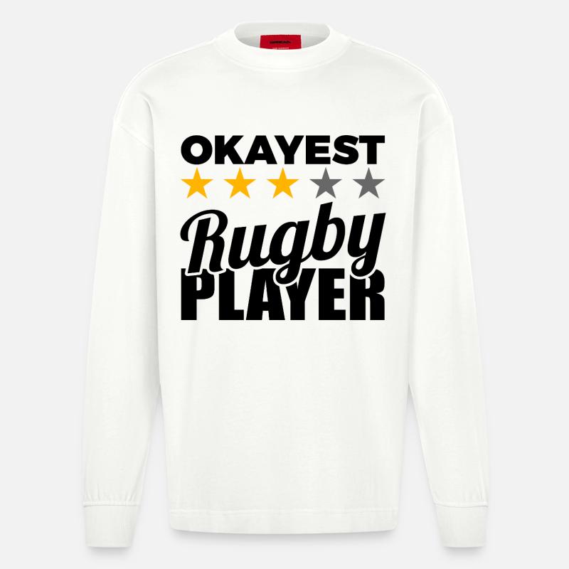 Rugby Player - Heavyweight Oversized Organic Longsleeve Shirt Made in EU - OFF WHITE